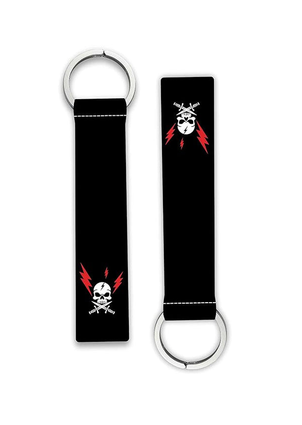 1Pcs Danger Skull Printed Design Lanyard Keychain Holder Cars Bikes Men's Women's Scooters Key Holder Key Tag Multicolored (6 x 1 Inches)