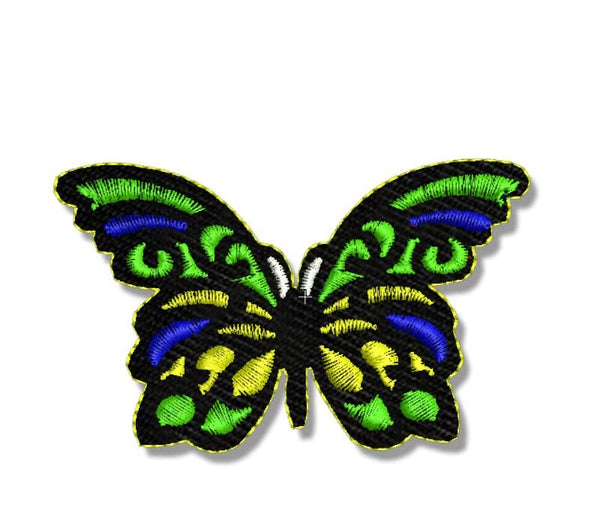 Beautiful Butterfly Embroidery Sweable Applique Patches for Girls Women's Denim Coat Jackets Kids Dress Clothes Any Garments L x H 3 x 2 Inch (Green)