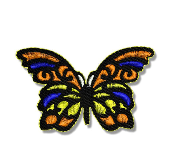 Beautiful Butterfly Embroidery Sweable Applique Patches for Girls Women's Denim Coat Jackets Kids Dress Clothes Any Garments L x H 3 x 2 Inch (Orange)