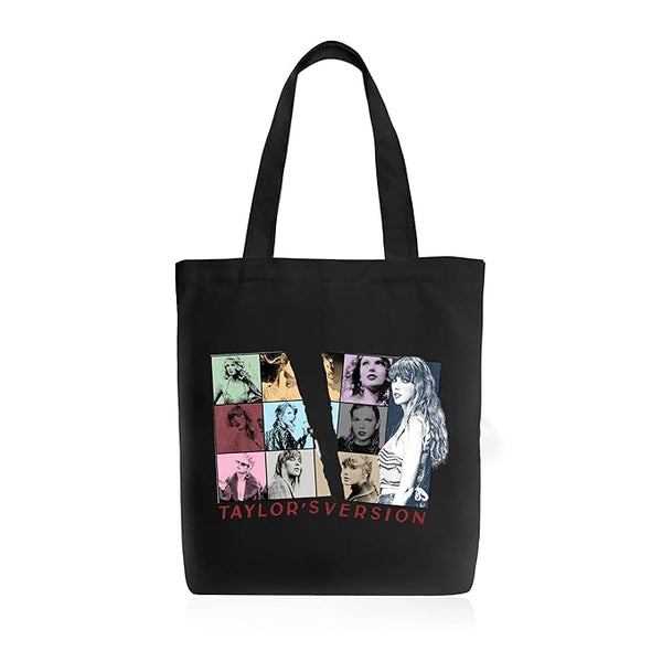 Tay-lorrr Swiftzz Printed Tote Bag With Zipper for Womens College Travel Girls Stylish Tayl_oorr Switzzz Lovers Fans Tote Bag L x H 15 x 17 Inch