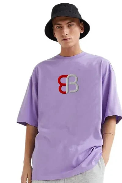 Lavender Classy Naruto Anime Graphic Print Oversize Cotton Blend Lavender T-Shirt For Men Back Print Anime