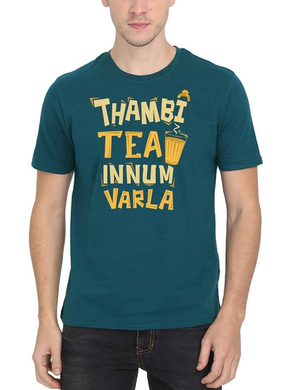 Thambi Tea Innum Varla Men's Half Sleeve Tamil Movie Round Neck T-Shirt