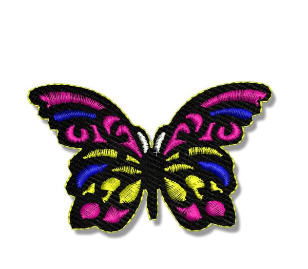 Beautiful Butterfly Embroidery Sweable Applique Patches for Girls Women's Denim Coat Jackets Kids Dress Clothes Any Garments L x H 3 x 2 Inch (Pink)