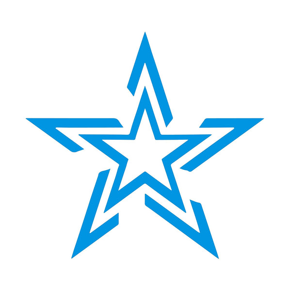 Star Theme Bike Stickers for Bike Battery Box Tank Front Hood Side L X H 8 X 7.6 Cms (Sky Blue)