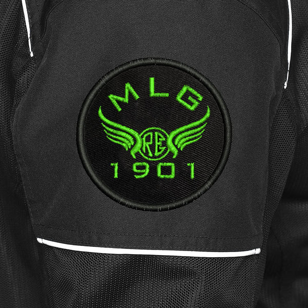 Re Mlg 1901 Logo Embroidered Sweable Applique Patches Jackets Boys Girls Riders Jeans Bags Clothes Dress Any Garments L x H 3 x 3 Inch (Green)