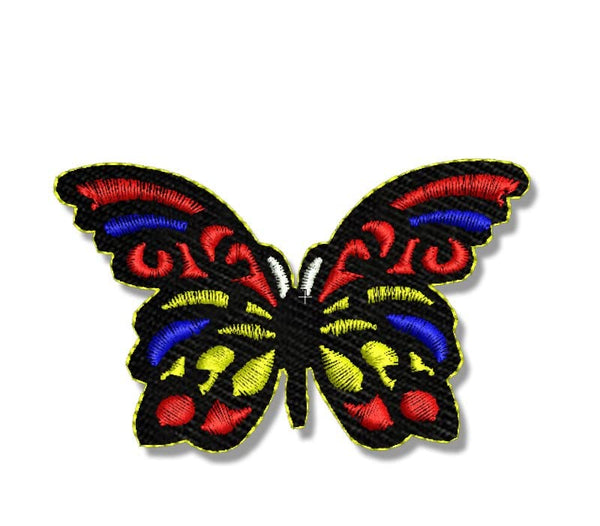 Beautiful Butterfly Embroidery Sweable Applique Patches for Girls Women's Denim Coat Jackets Kids Dress Clothes Any Garments L x H 3 x 2 Inch (Red)