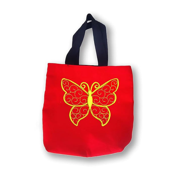 Cotton Tote Bag With Butterfly Embriodery for Women Ladies & Girls with Zip & Pocket College,Office & Shopping Handbags