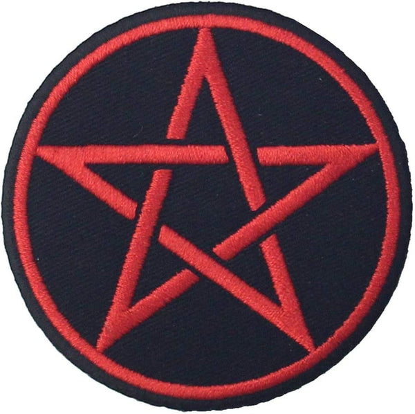 Pentagram Symbol Embroidery Sewable Applique Patches for Jackets Jeans Bags Boys Girls Clothes Any Garments Etc L x H 3 x 3 inches