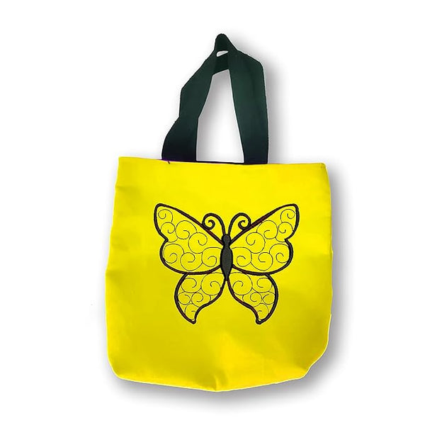 Cotton Tote Bag With Butterfly Embriodery for Women Ladies & Girls with Zip & Pocket College,Office & Shopping Handbags