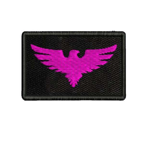 Eagle Embroidery Sweable Applique Patches for Riders Jackets Bags Clothes Any Dress Etc L x H 2 x 3 inch (Pink)