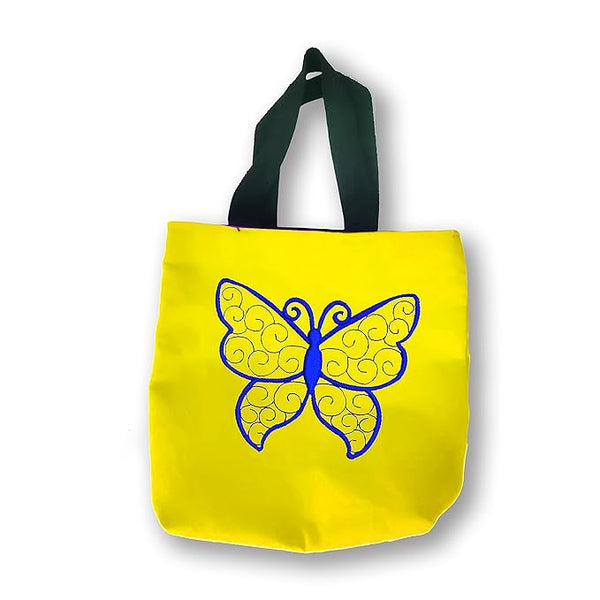 Cotton Tote Bag With Butterfly Embriodery for Women Ladies & Girls with Zip & Pocket College,Office & Shopping Handbags