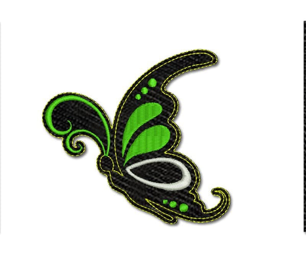 Beautiful Attractive Butterfly Embroidery Sweable Applique Patches for Girls Women's Denim Coat Jackets Kids Dress Clothes Any Garments Etc L x H 4 x 4 Inch (Green)