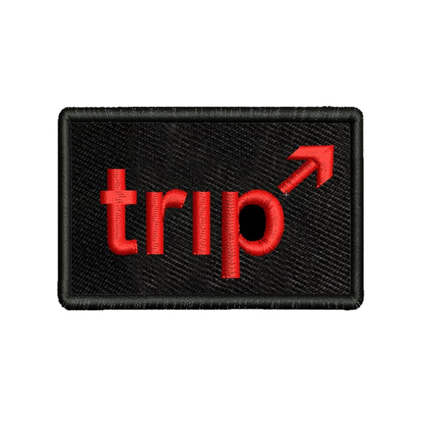 Travel Trip Embroidered Sweable Applique Patches Jackets Riders Boys Girls Jeans Clothes Any Garments Etc L x H 3 x 2 inches (Red)