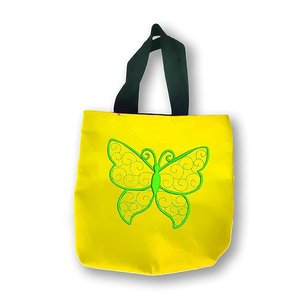 Cotton Tote Bag With Butterfly Embriodery for Women Ladies & Girls with Zip & Pocket College,Office & Shopping Handbags