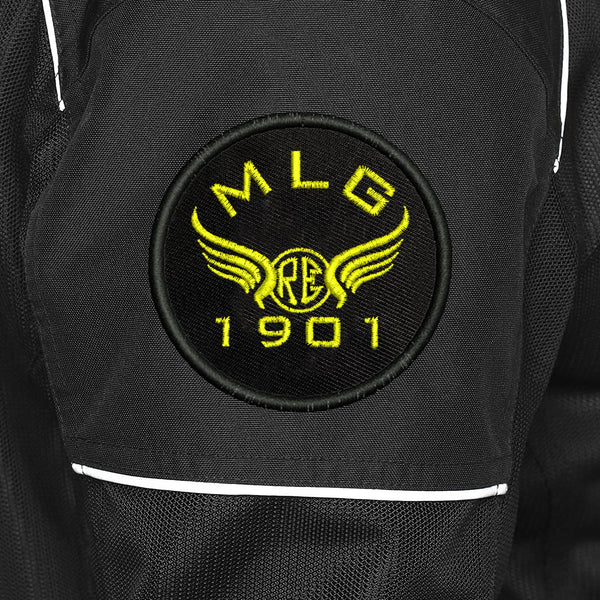 Re MLG 1901 Logo Embroidered Sweable Applique Patches Jackets Boys Girls Riders Jeans Bags Clothes Dress Any Garments L x H 3 x 3 Inch (Yellow)
