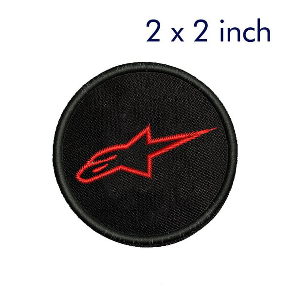 Embroidered Sweable Alpinestar Logo Applique Patches Jackets Boys Girls Kids Riders Jeans Bags Clothes Dress Any Garments L x H 2 x 2 inch (Red)