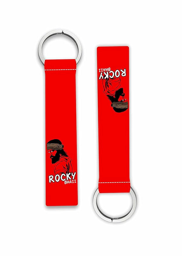 1Pcs Salam Rocky Bhai Printed Lanyard keychain Holder For Bikes Cars Scooters Boys Girls Key Holder Key Tag Multicolored (6 x 1 Inches)