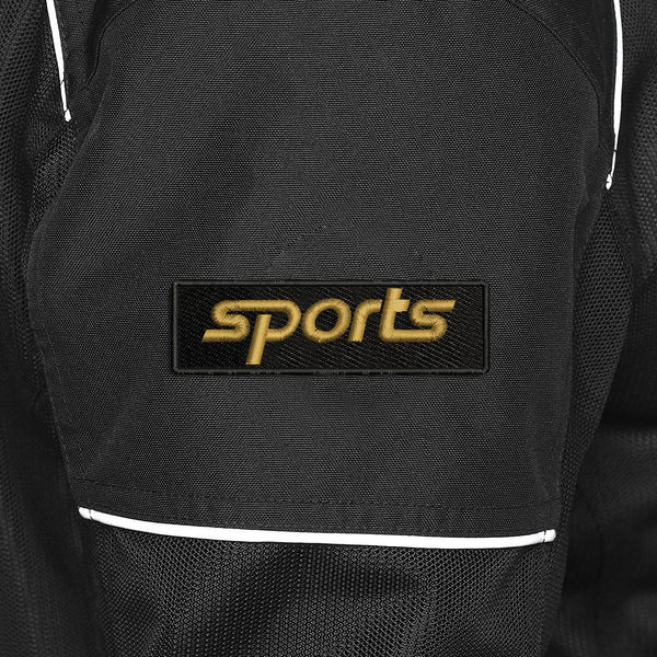 Sports Theme Logo Embroidered Sweable Applique Patches Riders Jackets Boys Girls Kids Jeans Bags Clothes Dress Any Garments L x H 4 x 1.25 inch (Gold)