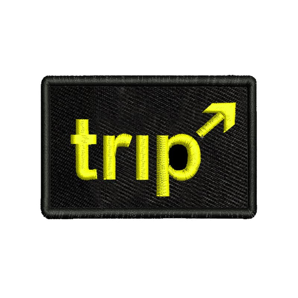 Travel Trip Embroidered Sweable Applique Patches Jackets Riders Boys Girls Jeans Clothes Any Garments Etc L x H 3 x 2 inches (Yellow)