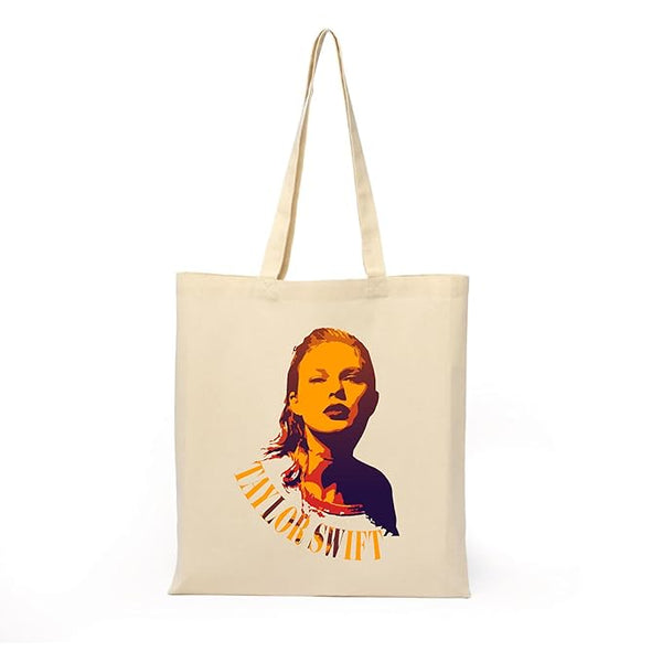 Singer Taylor Swiftz Printed Tote Bag With Zipper for Womens Girls College School Office Travel L x H 15 x 17 Inch