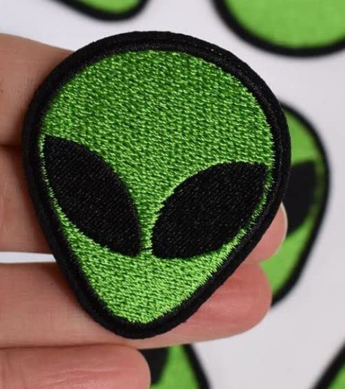 Alien Sandwich Patches Embroidered Sweable Applique Patches Jackets Riders Boys Girls Jeans Clothes Any Garments Etc L x H 2 x 3 inches Medium Multiclored