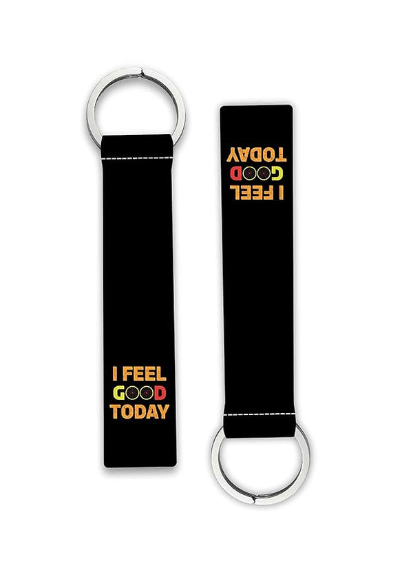 1Pcs I Feel Good Day Quotes Printed Lanyard Keychain Holder Cars Bikes Men's Women's Scooters Key Holder Key Tag Multicolored (6 x 1 Inches)