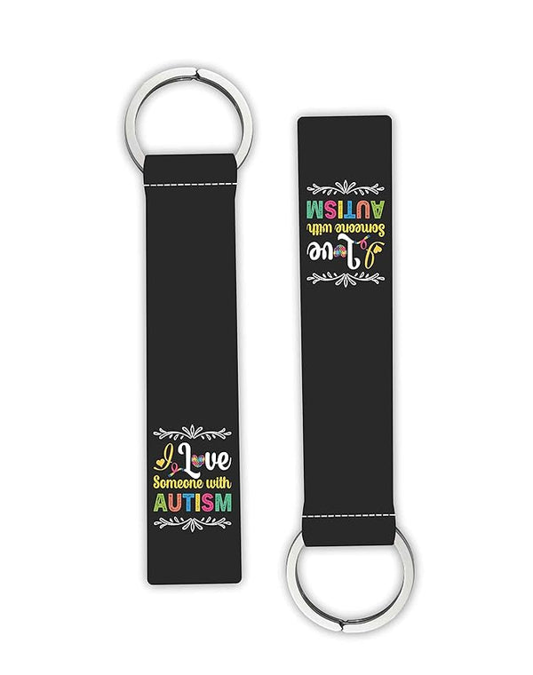 1Pcs Love Someone With Autism Lanyard keychain Holder Compatible For All Bikes Car Key Holder Key Tag Multicolored (6 x 1 Inches)