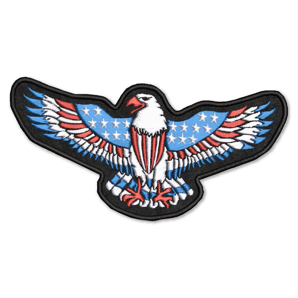 American Eagle Flag Embroidered Sweable Applique Patches for Riders Jackets Boys Men Women Girls Clothes Garments Etc L x H 8 x 4 inch