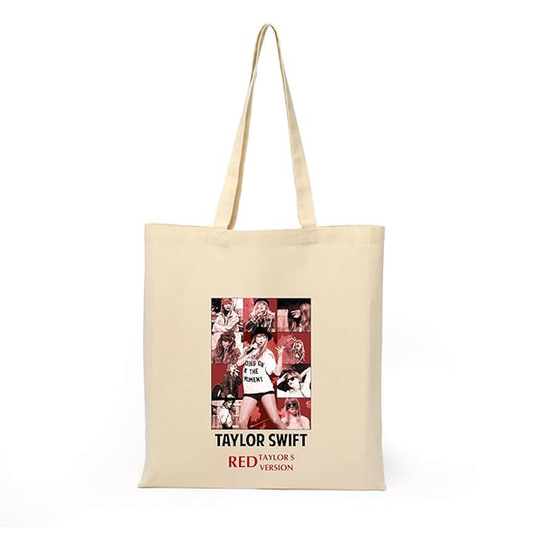 Singer Taylor Swiftzz Printed Tote Bag With Zipper for Womens College Girls Travel L x H 15 x 17 Inch (Multi 1)