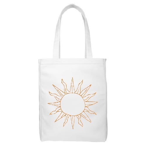 Sun Personalized Embroidery Tote Bag, Customized Reusable Handbag For Women And Girls, Design with Free Personalization