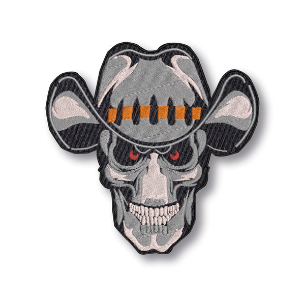 Skull Embroidery Sweable Applique Patches for Riders Jackets Boys Men Women Girls Clothes Garments Etc L x H 7 x 7.5 inch (Cap Skull)