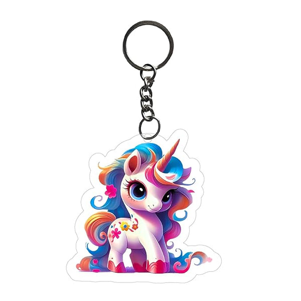 1PCS Unicorn Keychain For Kids Girls | Aesthetic Bike,Bag Key Tag Keyrings for Home Office Multicolored