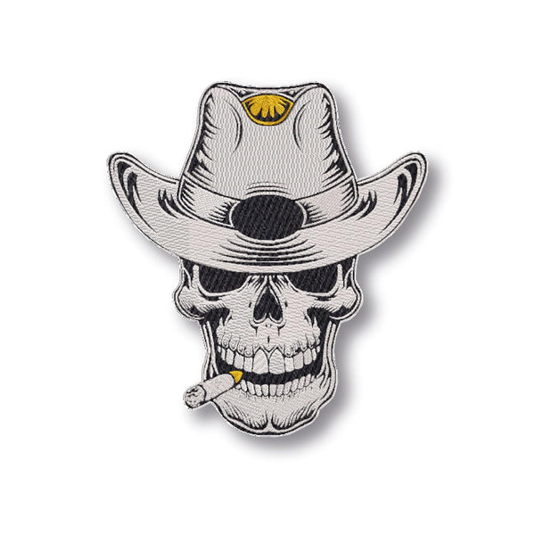 Skull Embroidery Sweable Applique Patches for Riders Jackets Boys Men Women Girls Clothes Garments Etc L x H 7 x 7.5 Inch (Black and White Skull)