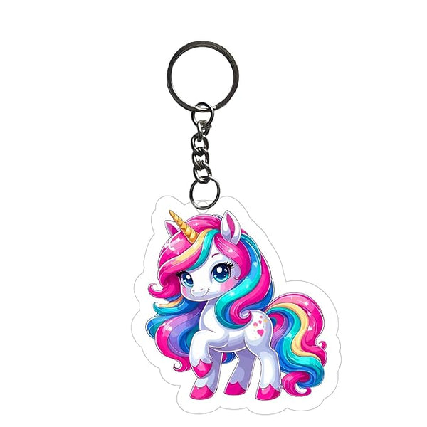 1PCS Unicorn Keychain For Kids Girls | Aesthetic Bike,Bag Key Tag Keyrings for Home Office Multicolored