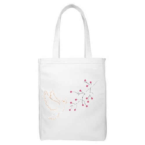 Birds Personalized Embroidery Tote Bag, Customized Reusable Handbag For Women And Girls, Design with Free Personalization