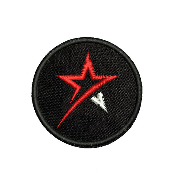 Tile Star Theme Embroidered Sweable Applique Patches for Jackets Boys Girls Riders Jeans Bags Clothes Dress Any Garments L x H 2 x 2 inch (Red,White)