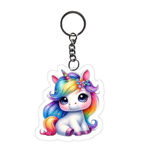 1PCS Unicorn Keychain For Kids Girls | Aesthetic Bike,Bag Key Tag Keyrings for Home Office Multicolored