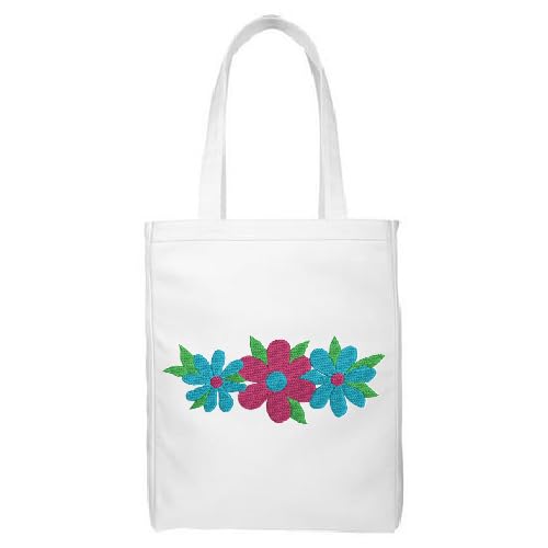 Floral Design Personalized Embroidery Tote Bag, Customized Reusable Handbag For Women And Girls, Design with Free Personalization