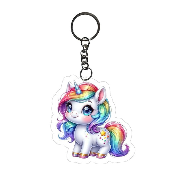 1PCS Unicorn Keychain For Kids Girls | Aesthetic Bike,Bag Key Tag Keyrings for Home Office Multicolored