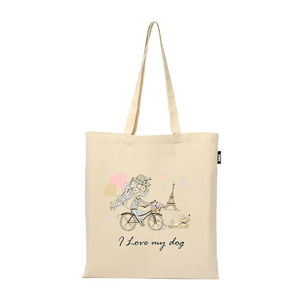 Printed Tote Bag | 100% Organic Cotton Shopping Grocery | Tote Bag | Women Office College Grocery,Vegetable Bags Market, Canvas Bag 15kgs Capacity (13 x 15.7 Inch)