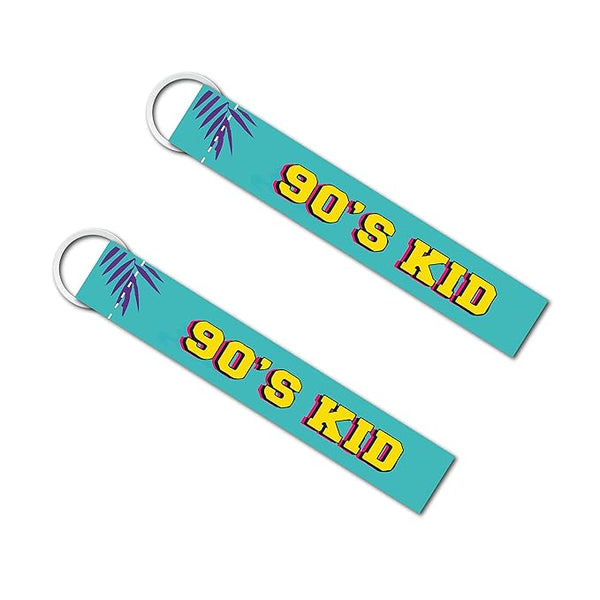 1Pcs 90's Kid Lanyard Keychain Holder Compatible For Bikes Riders Men's Women's Key Holder Key Tag Multicolored (6 x 1 Inches)