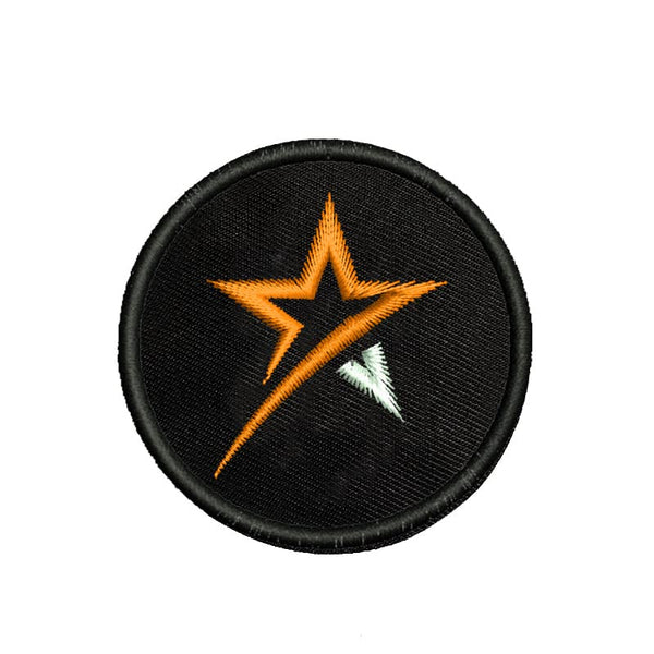 Tile Star Theme Embroidered Sweable Applique Patches for Jackets Boys Girls Riders Jeans Bags Clothes Dress Any Garments L x H 2 x 2 inch (Orange,White)