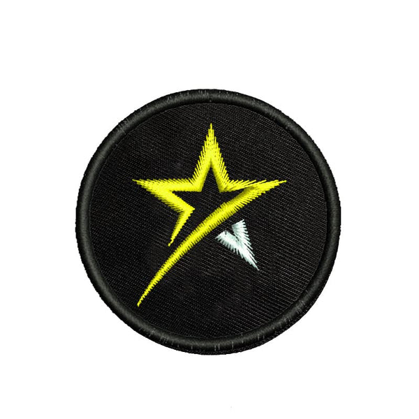 Tile Star Theme Embroidered Sweable Applique Patches for Jackets Boys Girls Riders Jeans Bags Clothes Dress Any Garments L x H 2 x 2 inch (Yellow,White)