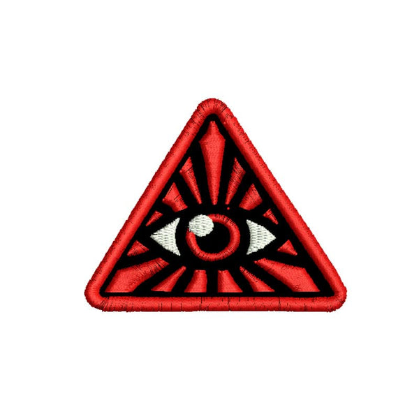 illuminati Theme Embroidery Sew On Patches Clothes Any Garments Boys Girls Jackets Jeans Bags Etc L x H 3 x 2.5 Inch (Red)