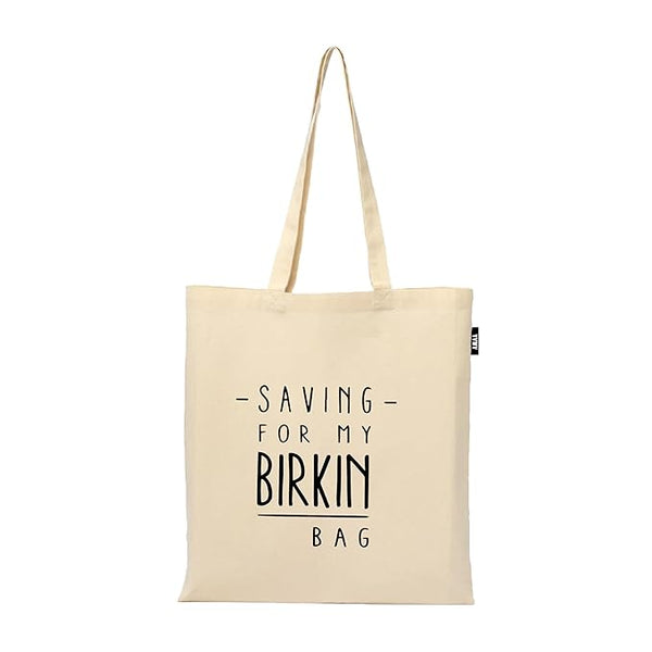 Quotes Printed Tote Bag | 100% Organic Cotton Shopping Grocery Tote Bag Women Office College Grocery,Vegetable Bags Market, Canvas Bag 15kgs Capacity (13 x 15.7 Inch)