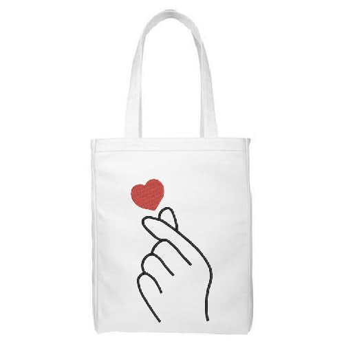 Love Design Personalized Embroidery Tote Bag, Customized Reusable Handbag For Women And Girls, Design with Free Personalization