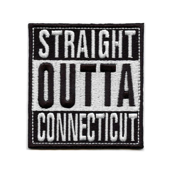 Straight Outta Connecticut Applique Sweable Embroidery Patches for All Garments T Shirts Bags Shirts Jeans Jackets ETC L x H 2.7 x 3 Inch (Embroidered Patches)
