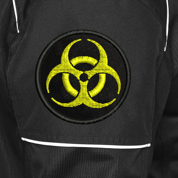 Danger Biohazard Logo Embroidered Sweable Applique Patches Jackets Jeans Bags Clothes Dress Any Garments L x H 2.5 x 2.5 Inch (Yellow)