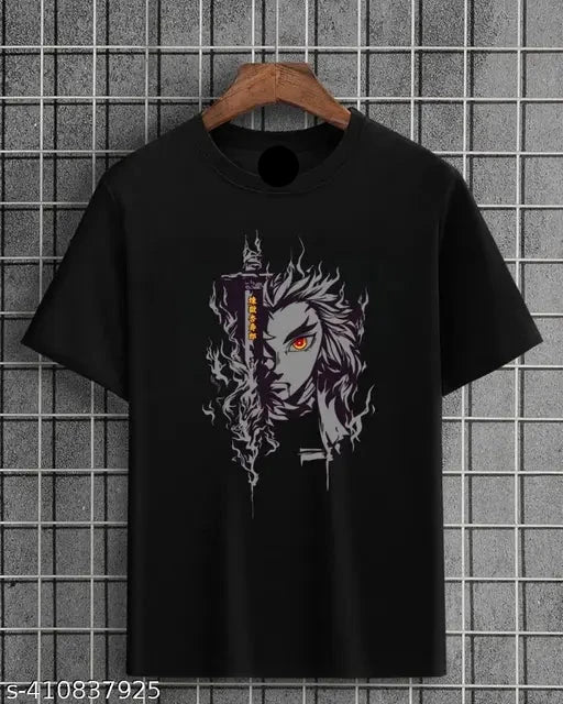 Kyojuro Rengoku Printed Anime Tshirt , Demon Slayer Anime Tshirt, Trendy Anime Tshirt