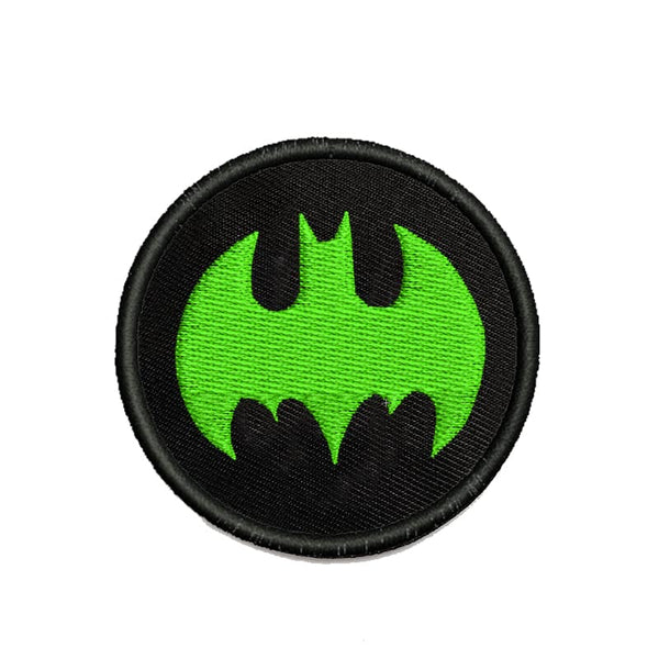 Superhero Logo Embroidered Sweable Applique Patches Boys Girls Kids Riders Jackets Boys Jeans Bags Clothes Any Garments Etc L x H 2.5 x 2.5 Inches (Green)
